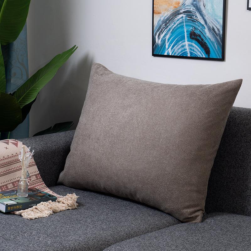 Large Rectangle Waist Cushion Cover Sofa Car Backrest Pillowcase Bedroom Huge Pillow Case Protector Zipper Solid Color Multisize