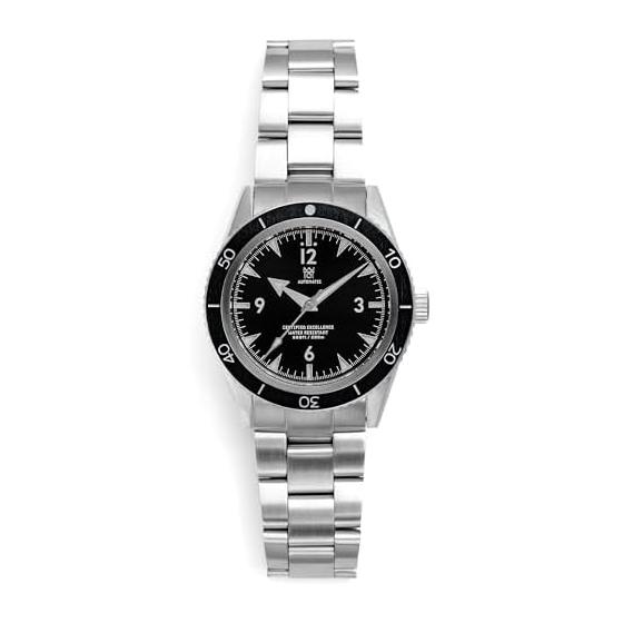 [HYAKUICHI 101] MODEL.19 Hyakuichi 20 ATM Water Resistant Diver s Watch Mechanical Non-Date Watch Black