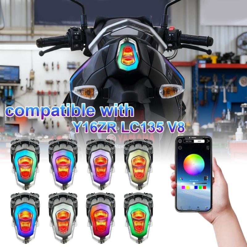 APP Adjustable LED Tail Brake Light Assembly for Y16ZR Motorcycle High Visibility Safety Feature Modified Accessories