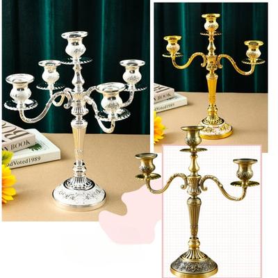 3/5-head European Metal Candlelight Candlelight Dinner Candlestick Retro Home Decoration