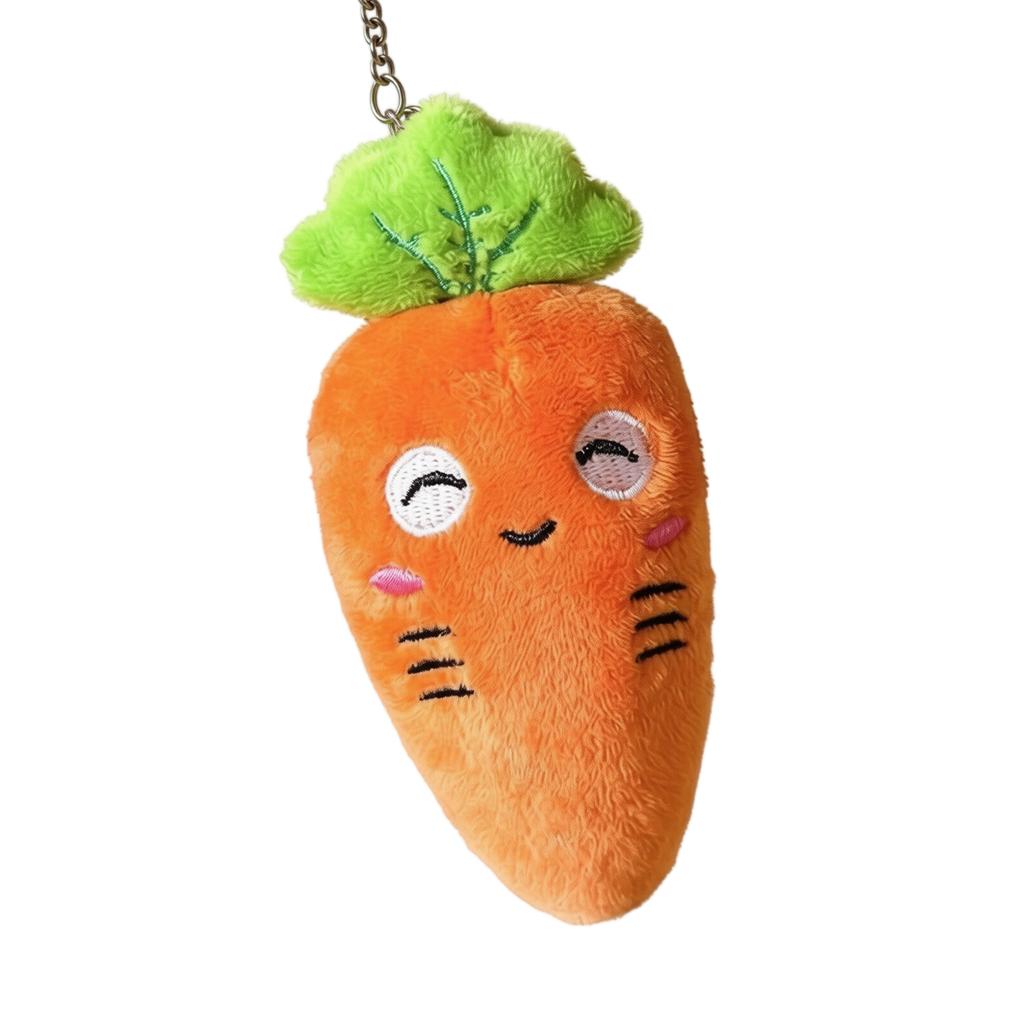 Plush Rabbit Toy Keychain Soft Stuffed Animal Bunny in Carrot Shaped Pouch Plush Key Ring Accessory for Bags and Backpacks