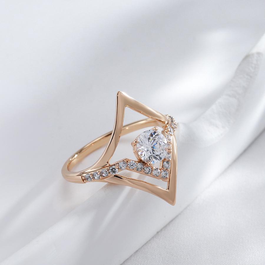 Personality Diamond Shape Large Rings with Zircon Fashion Women Gold Color Jewelry Gifts