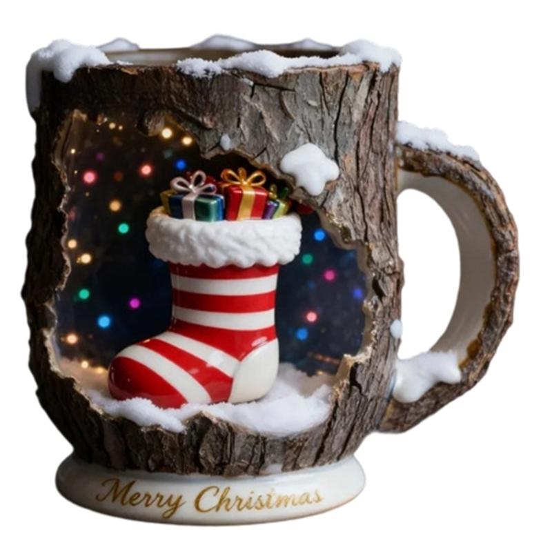 Festival Holiday Coffee Cup Dishwasher Safe Ergonomic Grip for Family Gatherings Office Use Hot Chocolate Beverages