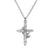 Necklace Female, Creative Personality Titanium Steel Cross Necklace Temperament Hollow Colored Zircon, Collarbone Chain