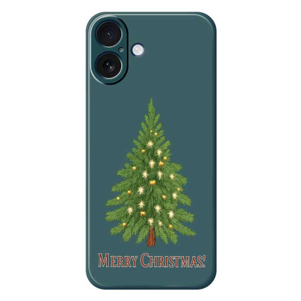 For iPhone 17 Case Christmas Tree Pattern Printing Straight Edge TPU Phone Back Cover