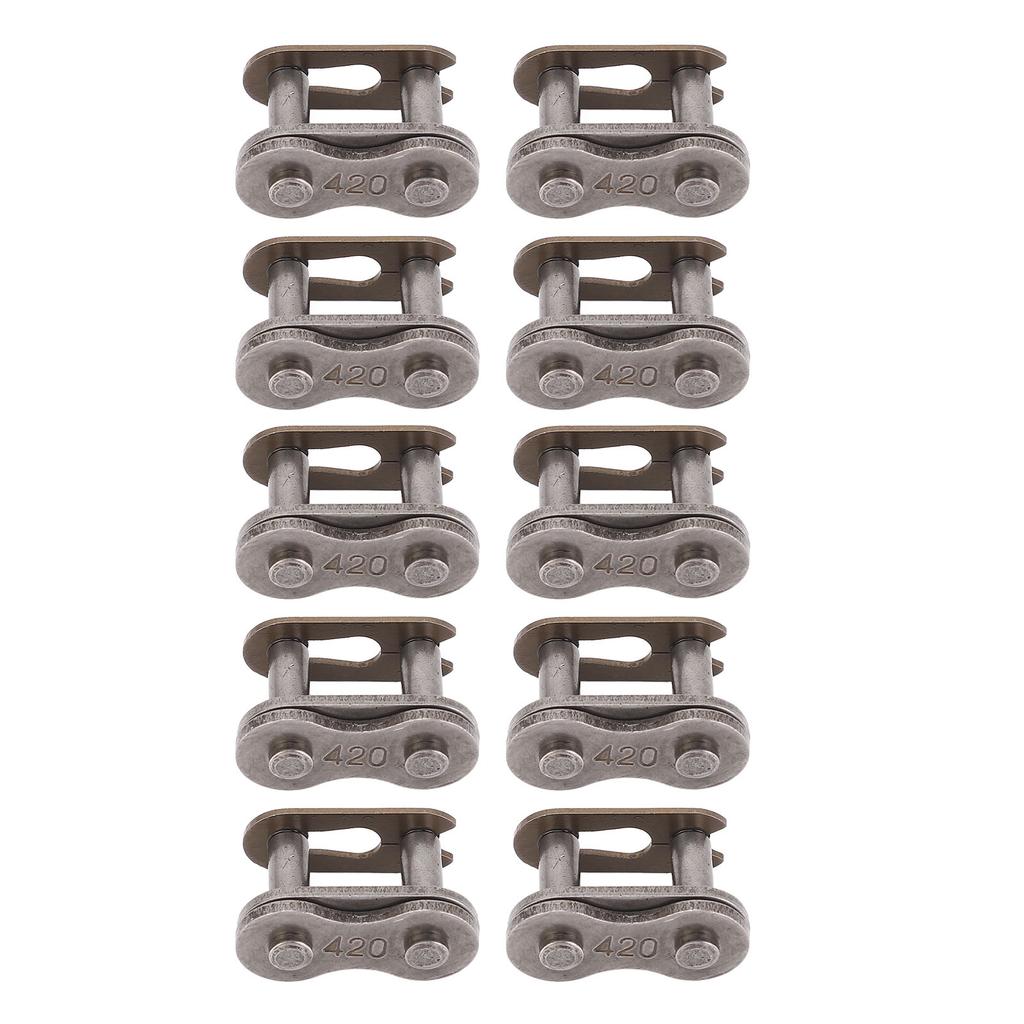 10PCS 420 Chain Link Connector Manganese Steel Quick Release Motorcycle Chain Link Drive Connector Replacement