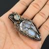 Tree Of Life Dendrite Opal & Rainbow Moonstone Gemstone Jewelry, 999 Copper Wire Wrapped Pendant, Gift For Women Handmade Pendant