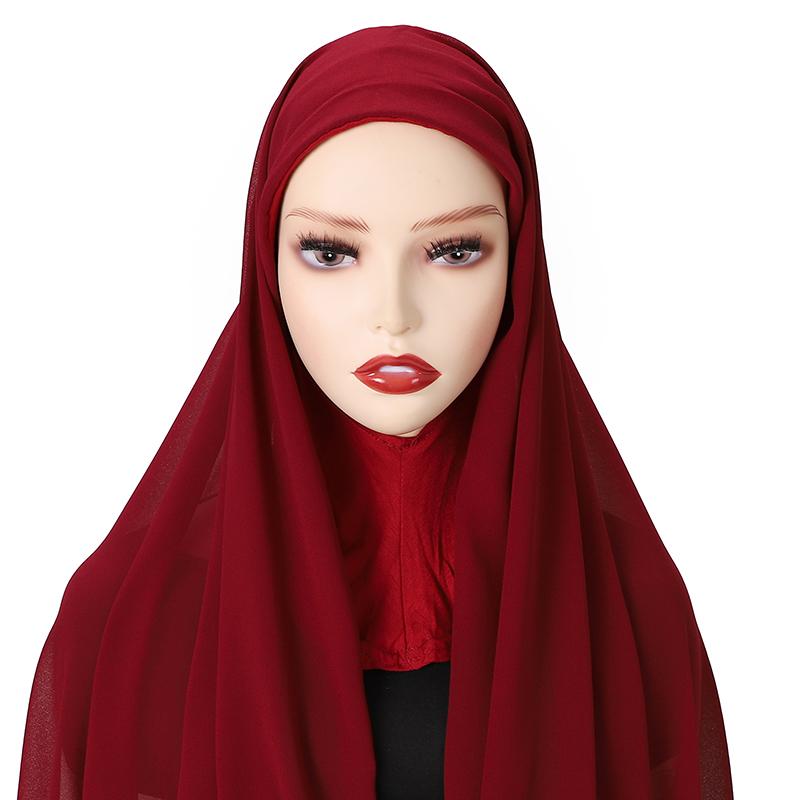 Full Cover Inner Muslim Chiffon Hijab Instant Scarf Islamic Cap Head Wear Caps Underscarf Bone Bonnet Headcover