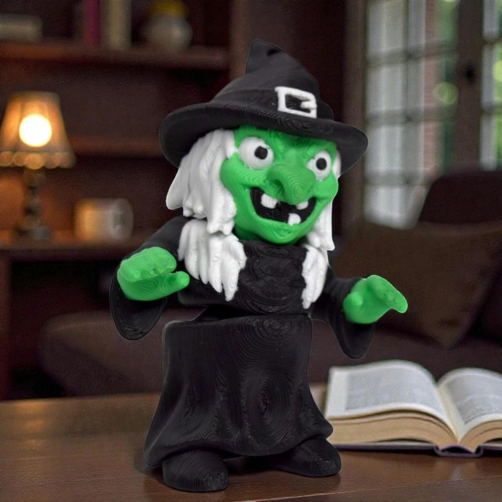 3D Printed Magic Witch Keychain Pendant Ornament