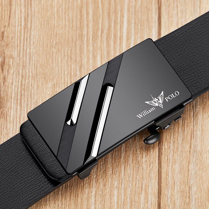 Emperor Paul Men's Genuine Leather Automatic Buckle Belt - Youth Minimalist Design