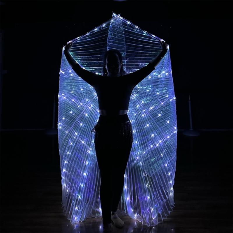 Glow Angel Wing Light Up Fairys Wing with Telescopic Sticks Led Butterfly Wing Led Angel Wing Halloween Costumes Women
