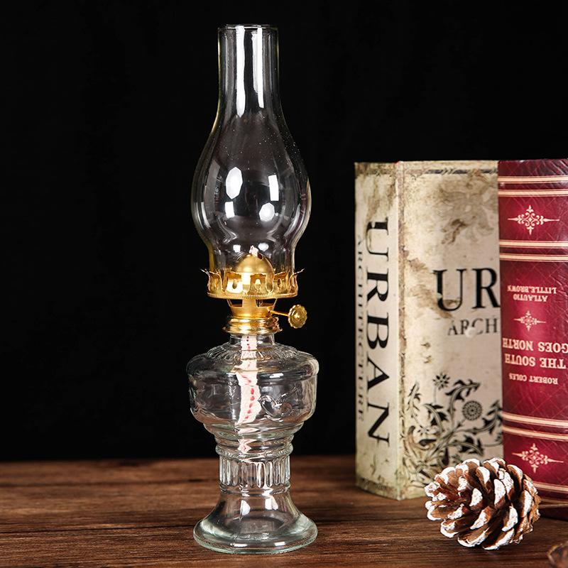 Rural Oil Lamp Lantern Glass Kerosene Lamp Retro Indoor Oil Lamp Home Decoration Lighting Oil Lamp