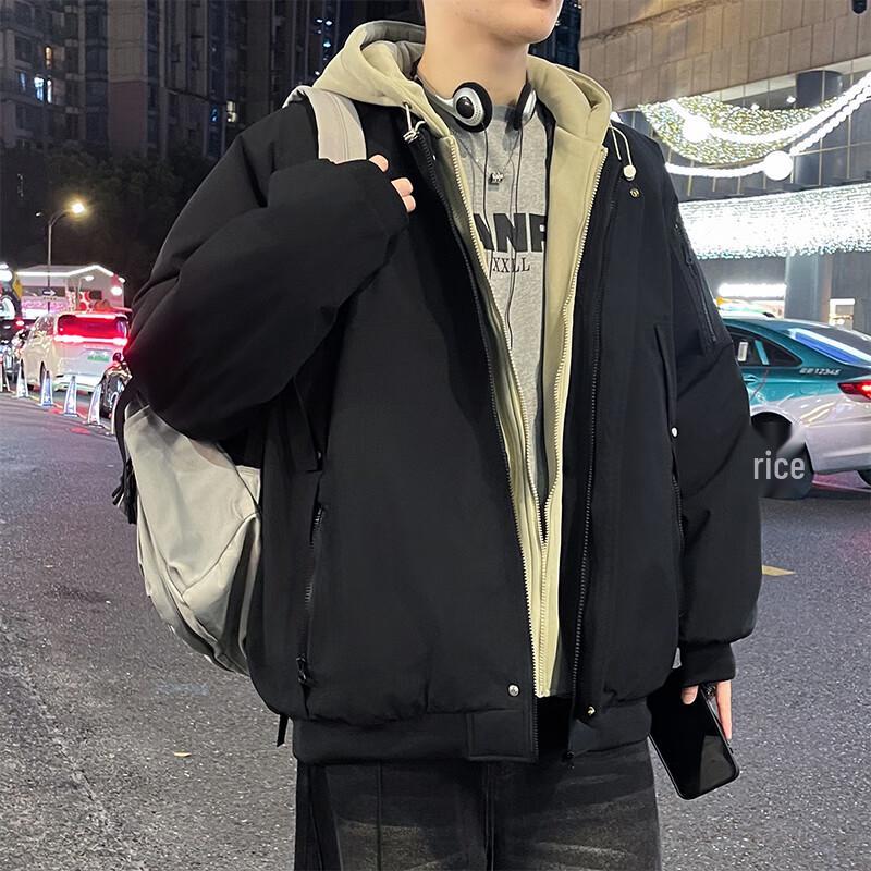 VUUG Herren Winter 2025 Gefälschte Zweiteilige Kapuzenjacke mit Polsterung