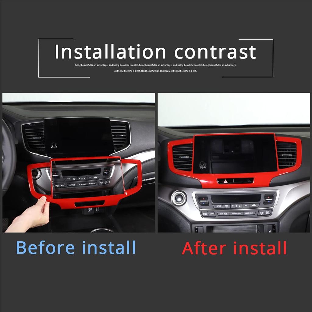 Dashboard Navigation Panel Frame for Honda Pilot 2019-2022/ Ridgeline 2021-2023/ Passport 2019-2023, ABS Material Center Console GPS Screen Panel