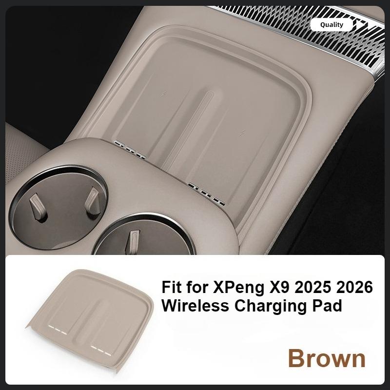 For Xpeng X9 2023-2026 Wireless Charging Pad Protective Mat Auto Pad Car Phone Auto Interior Accessories Charger Mat Non-slip