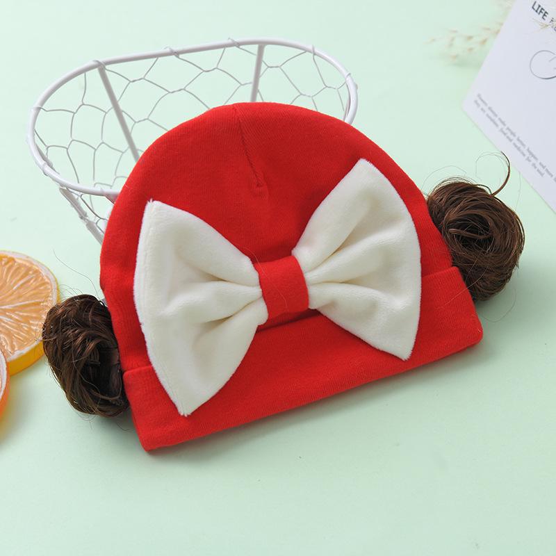 Infant Bow Warm Pullover Cotton Hat for Newborn Girls