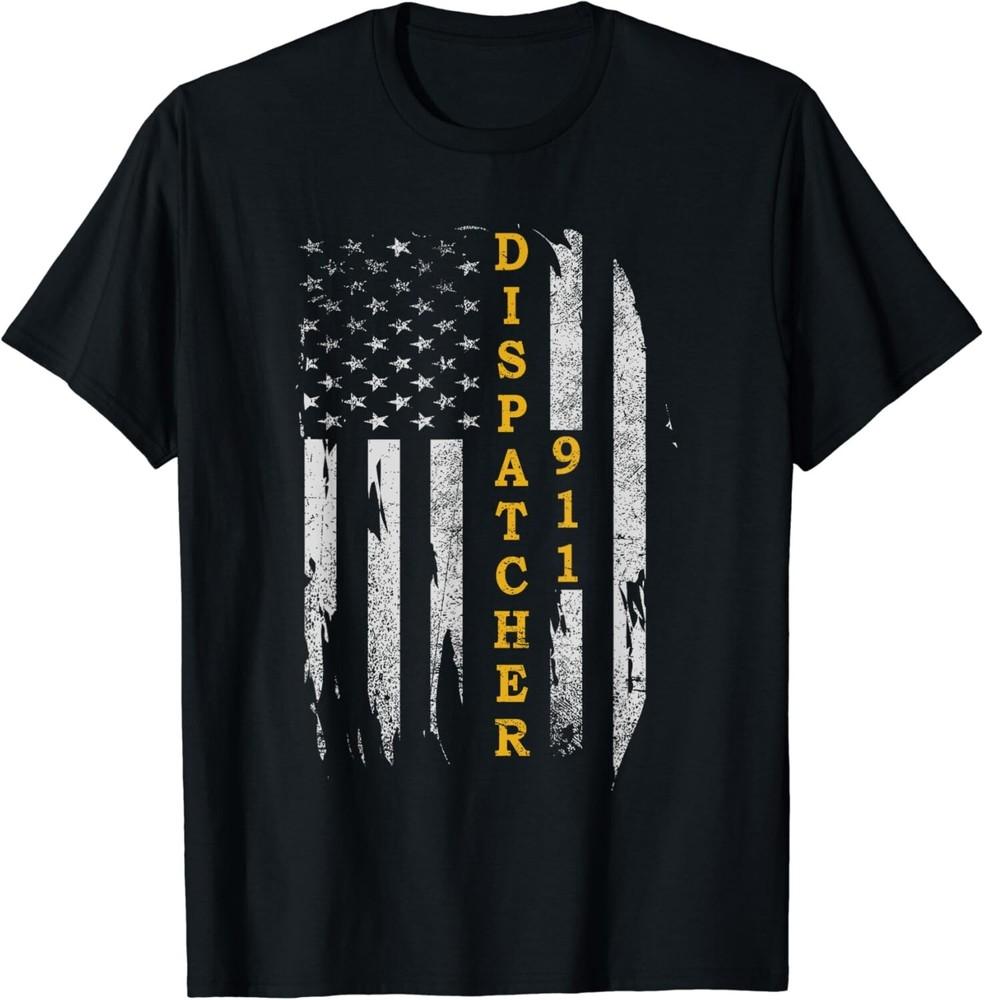 Thin Gold Line Flag American USA Patriotic 911 Dispatcher Gifts Unisex T-Shirt
