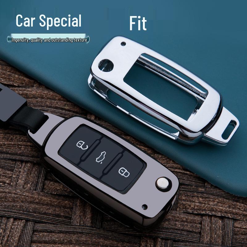 Dongfeng Fengxing Key Case: T5, SX6, F600, CM7, Jingyi S50/X5, Lingzhi - Metal Shell with Snap Button