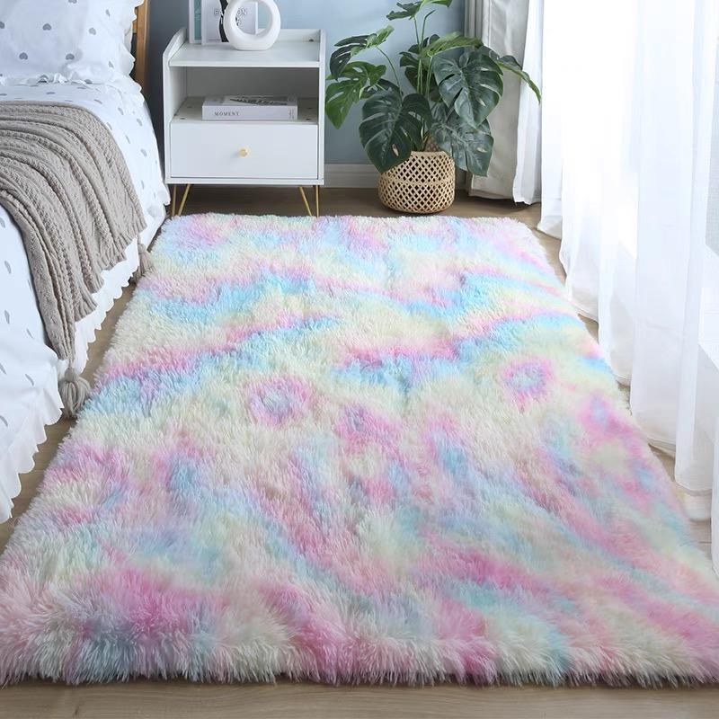

Килим з плюшу з градієнтом Tie Dye, м який, пухнастий, для вітальні, килимок для ігор дітей, домашній декор, нековзкий 40x60cm