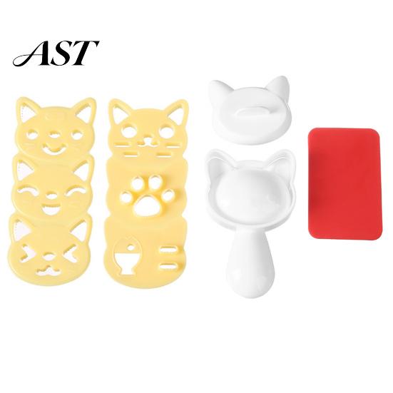 Picnic Food Shaping Tools Rice Ball Molds Kit, Cartoon Bear/Cat/Dog/Panda Shape Onigiri Maker, Home Baking And Cooking Gift Grade Plastic