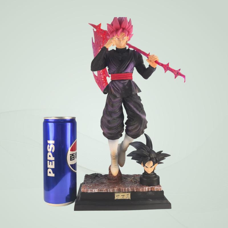 Dragon Ball Saiyan Zamas GK figure ornament, pink Wukong double-headed carving animation figure model
