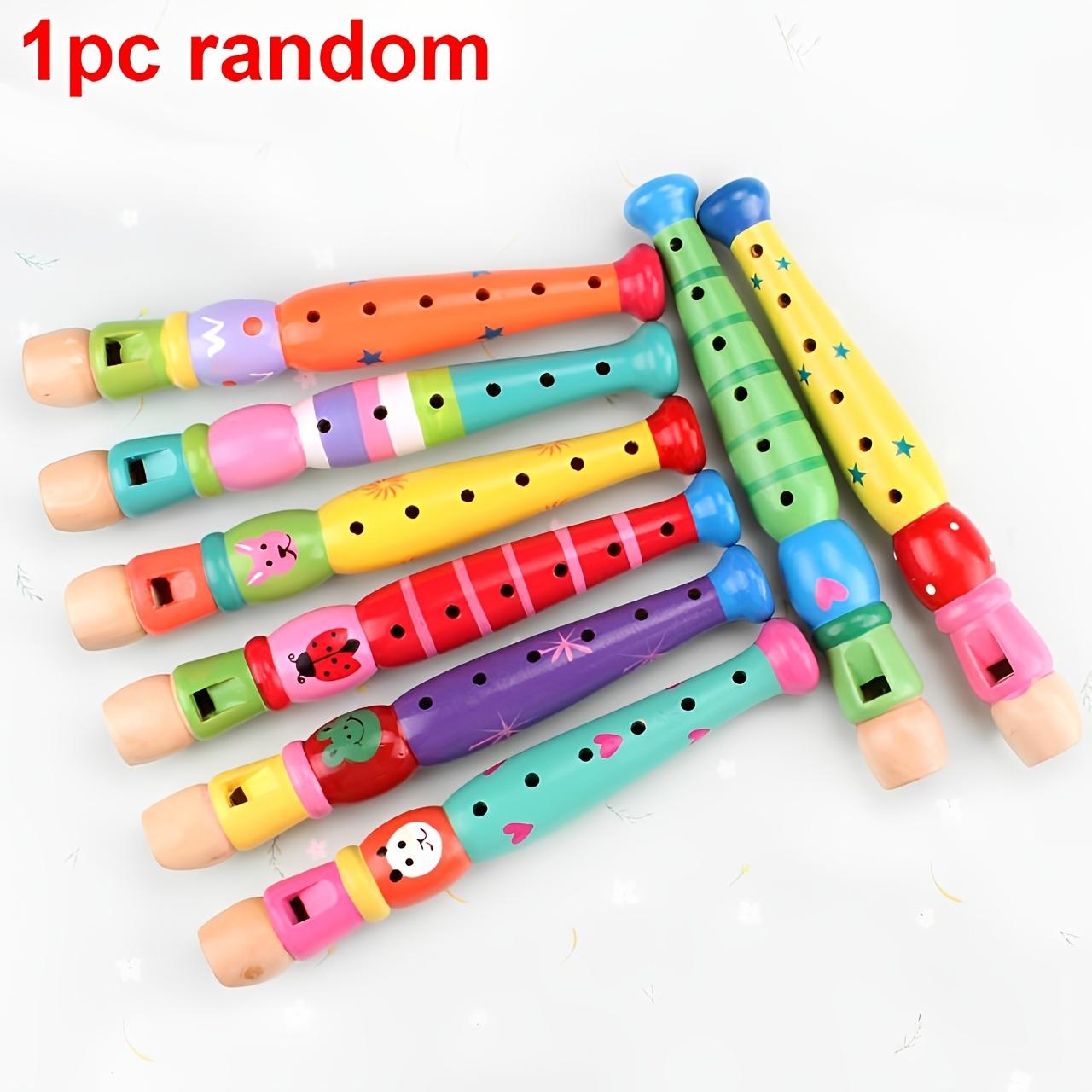 

1pc Wooden Flute 6-Hole Colorful Cartoon Clarinet Piccolo Trumpet Toys Musical Instrument Birthday Gift Party Decor JXB