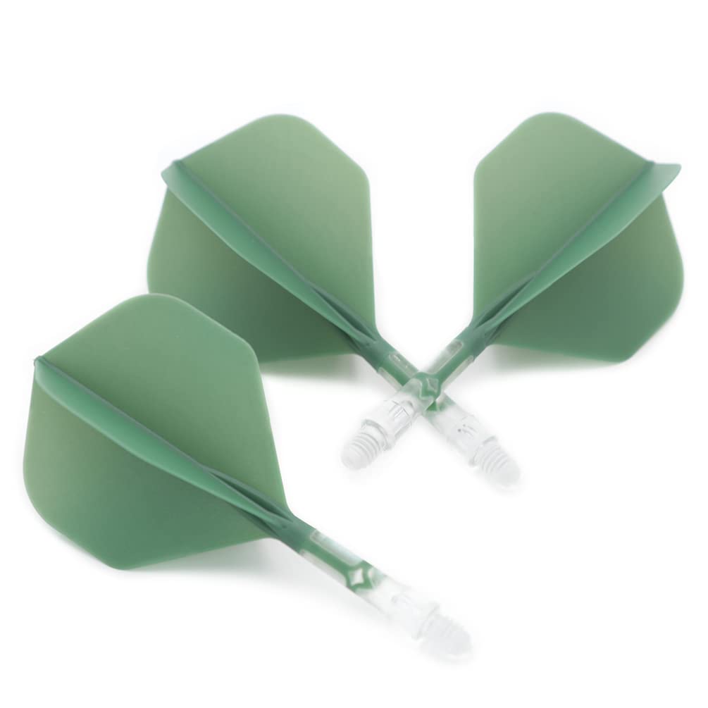 Cuesoul ROST T19 Shaft Integrated Big Standard Dark Green Clear Small Size Two-Tone Dual-Material Flights, Shape, 3-Club Set, Flights, Shaft,