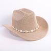 Popular European and American classic western denim straw hat, men's and women's fashion outdoor sunscreen sequined straw hat