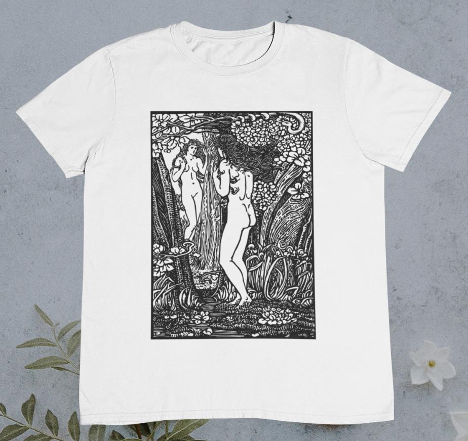 Vintage Eve Drawing T shirt - Adam And Eve - %100 Premium Cotton