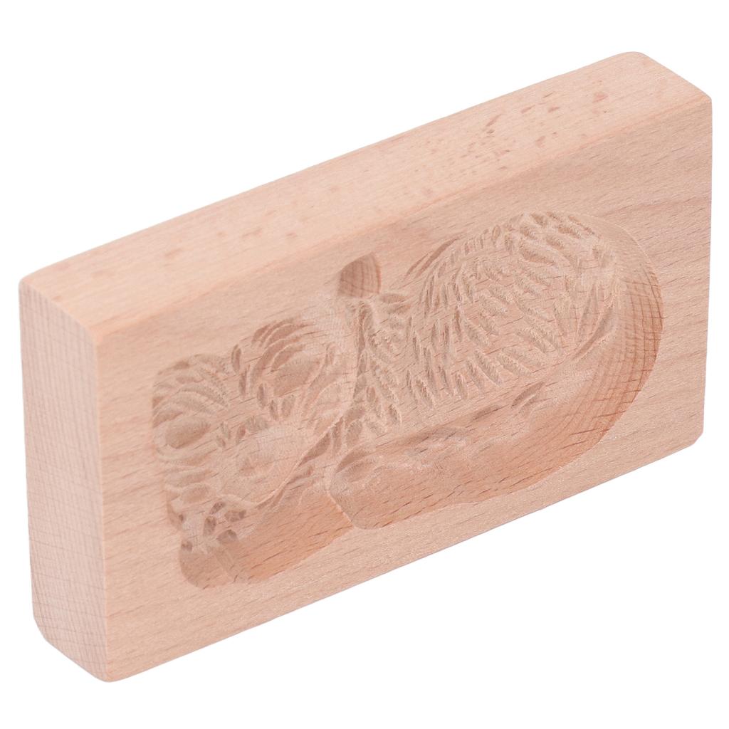 Animal Cookie Mold Lovely Vivid Wooden Biscuit Press Stamp Easy Demoulding Smoothly Cookie Mold Cat