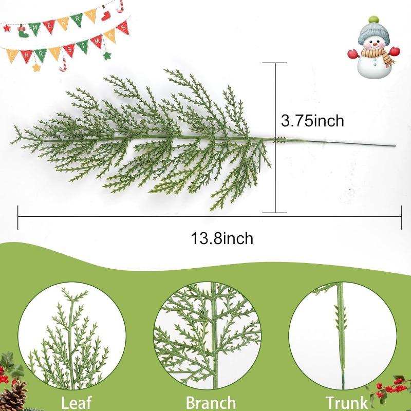 40p Artificial Pine Branches Christmas Artificial Cedar Stems Artificial Cedar Branches Simulated Christmas Green Pine Branches