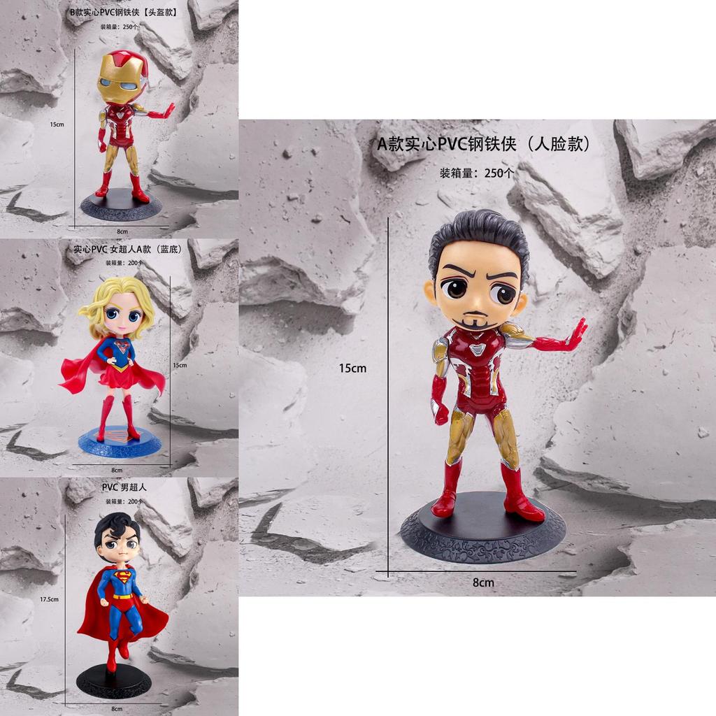 Detailed Avengers Justiceleague Q Version Cartoon Model Action Figure Decoration