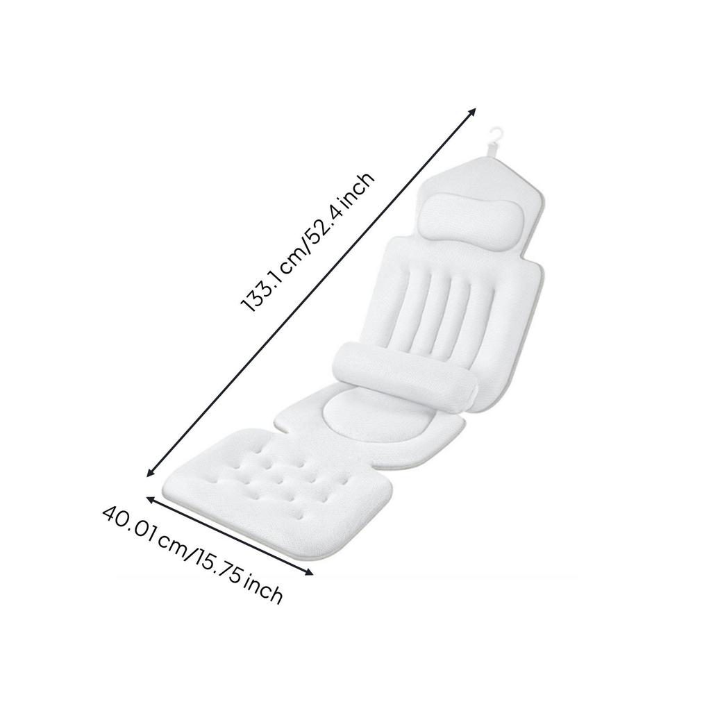 Bathtub Pillow with Support Ergonomic Bath Pad Headrest Spa-Like