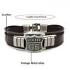 Módní americký vzor Route 66 Náramek Pánský náramek Kovový Vícevrstvý kožený náramek Doplňky
