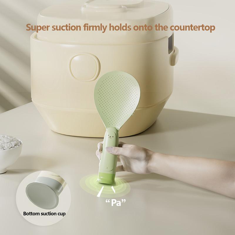 1ks Stojící přísavka Lžíce na rýži Roztomilý medvěd Nepřilnavá lžíce na rýži Do kuchyně Kreativní nepřilnavá rýžová kreslená lžíce na rýži