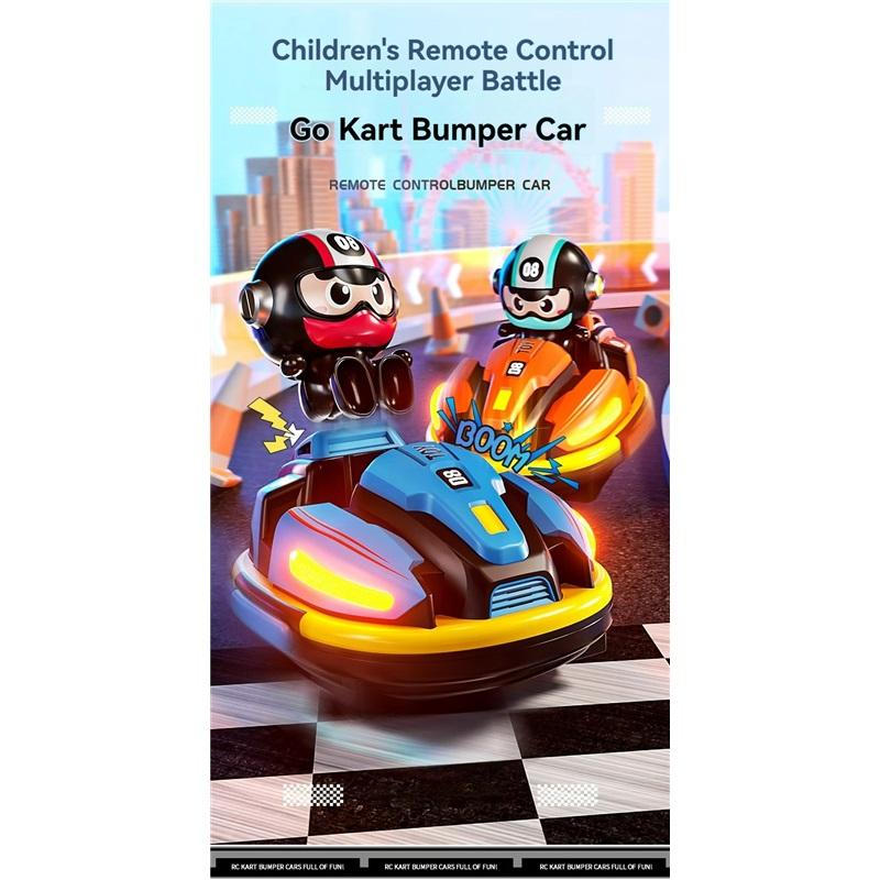 RC Battle Bumper Car Toy for Toddler Boy Girl Catapult Robot Karting Toy with Music Light RC Battle Game for Kids Family Battles