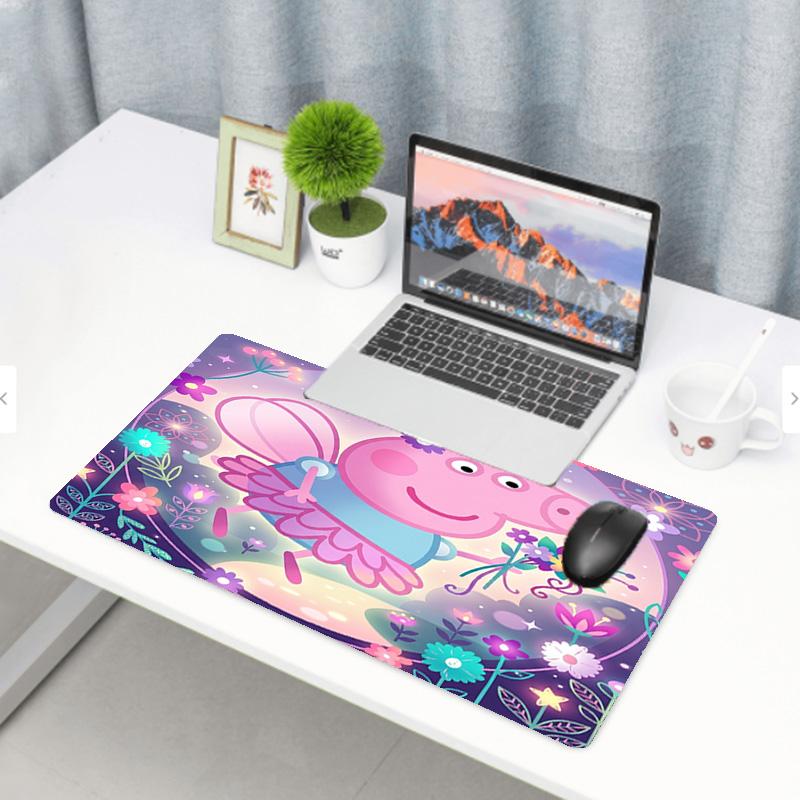 Peppa Pig Print Mouse Pad, Anti‑Slip Desktop Keyboard Mat, for PC Laptop Gaming Working Daily Use, Cool Festival Surprise Gift