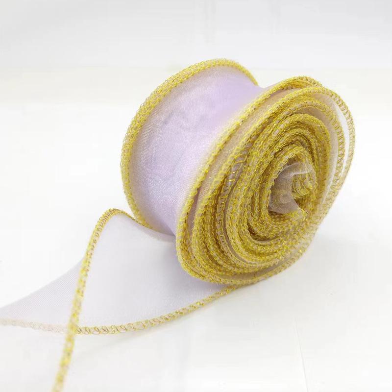 1 Roll Diy Bow Bouquet Voile Ribbons 4X900Cm Fishtail Organza Ribbon Reflective Iridescent Wavy Edge Ribbon For Gift Wrapping