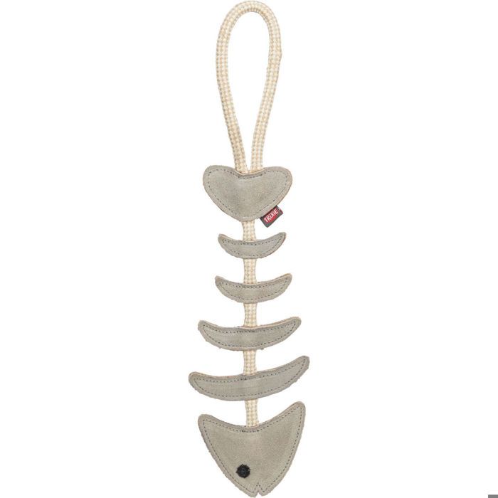 Jouet pour chien arête de poisson sur corde en cuir Trixie