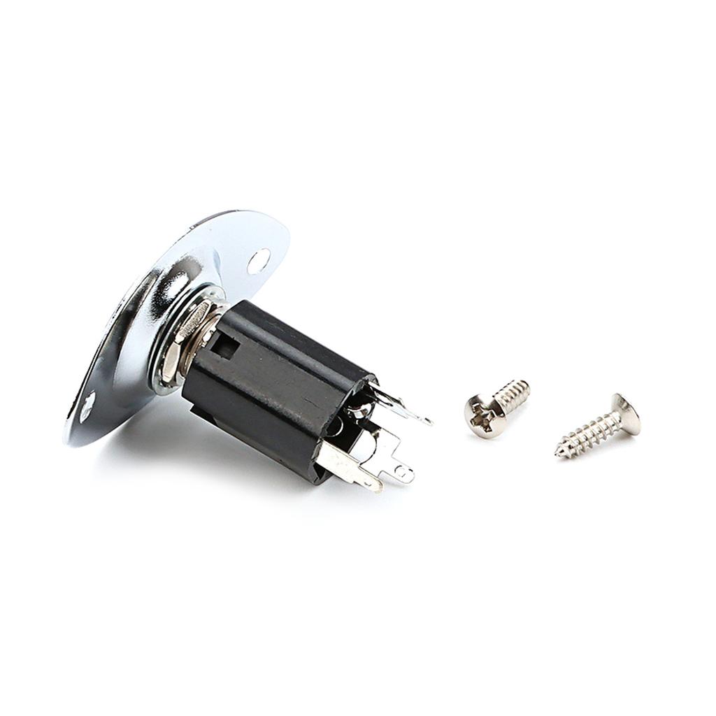 Electric Guitar Pickup Oval 6.35mm Jack Plate Jackplate Oval Output Input Jack Plate Socket With Mounting Screws