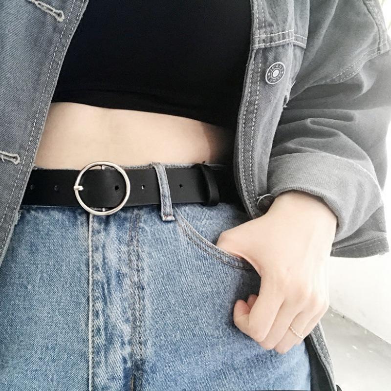 Sleek Womens Belt In Black With Various Stylish Buckles Ideal For Fashion Forward Youth
