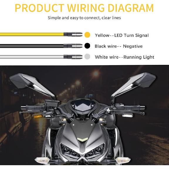 Rich Choices Handlebar LED Turn Signals Mini Motorcycle Blinkers Front Running Light Universal Compatible with Harley Sportster Dyna Honda Shadow