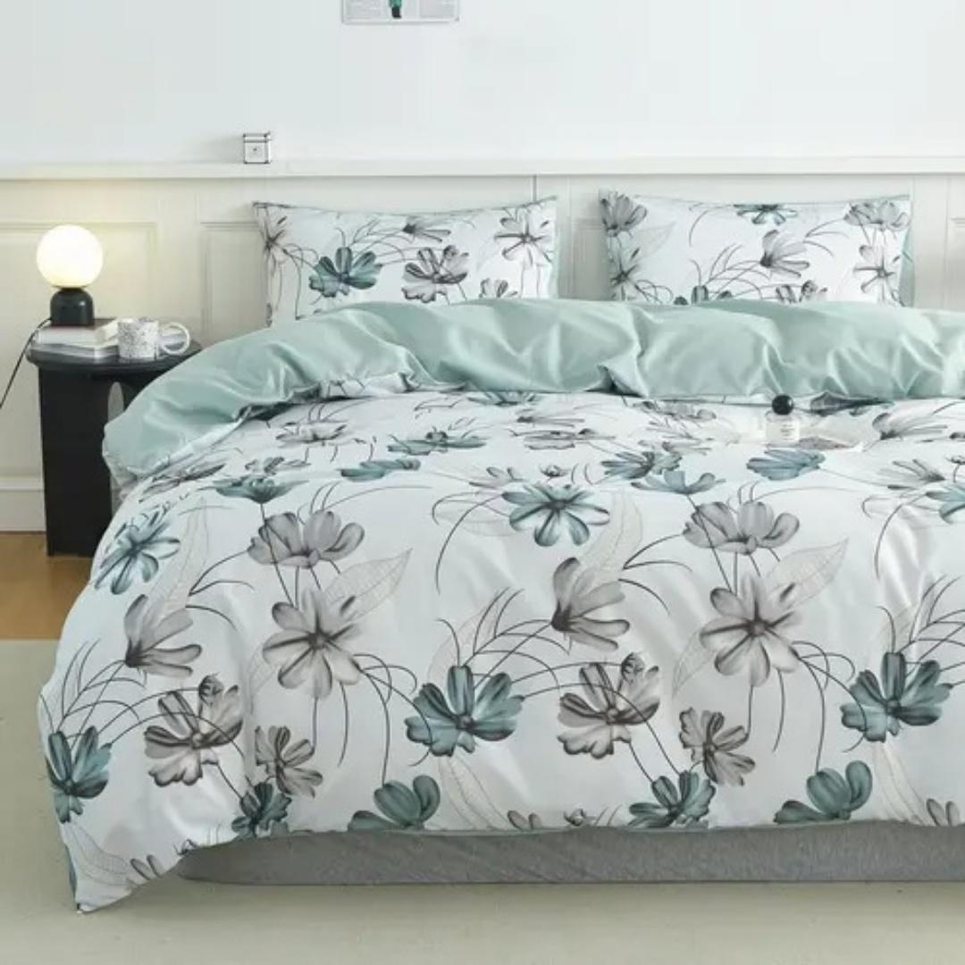 

Gren Romantic Premium Soft Duvet Cover Large Sized Dimensions Elegant Floral Beding Set Rom Decor Soft Anti-wrinkle 3 Pcs featuring 2 Pilowcases 135*200cm Eu-Single