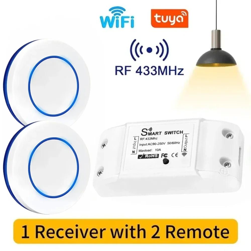 Tuya WiFi Smart Switch 433MHz RF Wireless Remote Control Universal Breaker Timer Voice Control Smart Life APP For Alexa Google