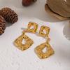 Xia Ling Geometric Pleated 18K Gold-Plated Stainless Steel Earrings
