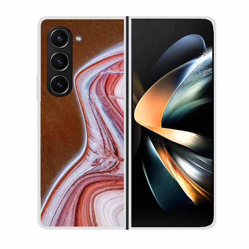 For Samsung Galaxy Z Fold 5 ZFold5 Cases Marble Transparent Shockproof Protection Hard Back Cover For Samsung Z Fold 5 5G Cases