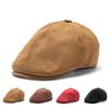 Classic Cap Autumn Winter Peaked Cap Suede Forward Cap Vintage Beret Painter's Cap
