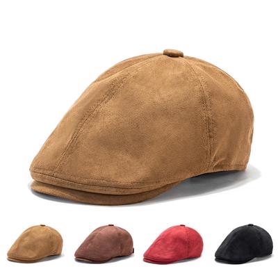 Klassische Kappe Herbst Winter Schirmmütze Wildleder Forward Cap Vintage Baskenmütze Malermütze