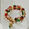 Christmas Luxury Beaded Gingerbread Man Bracelet: Creative Cartoon Ornament