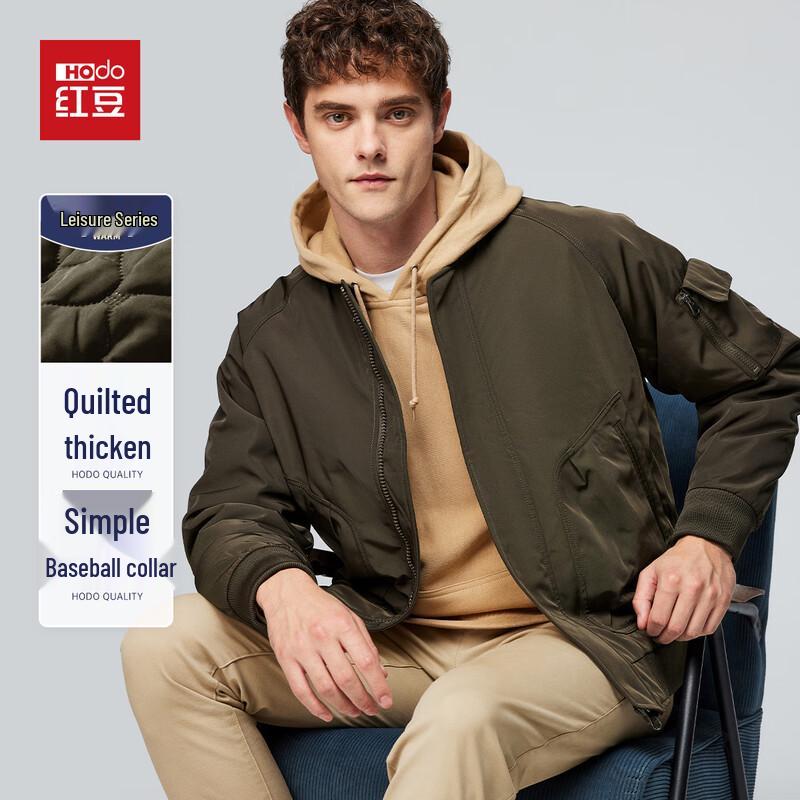 

Hodo Men s Quilted Baseball Collar Flight Jacket L